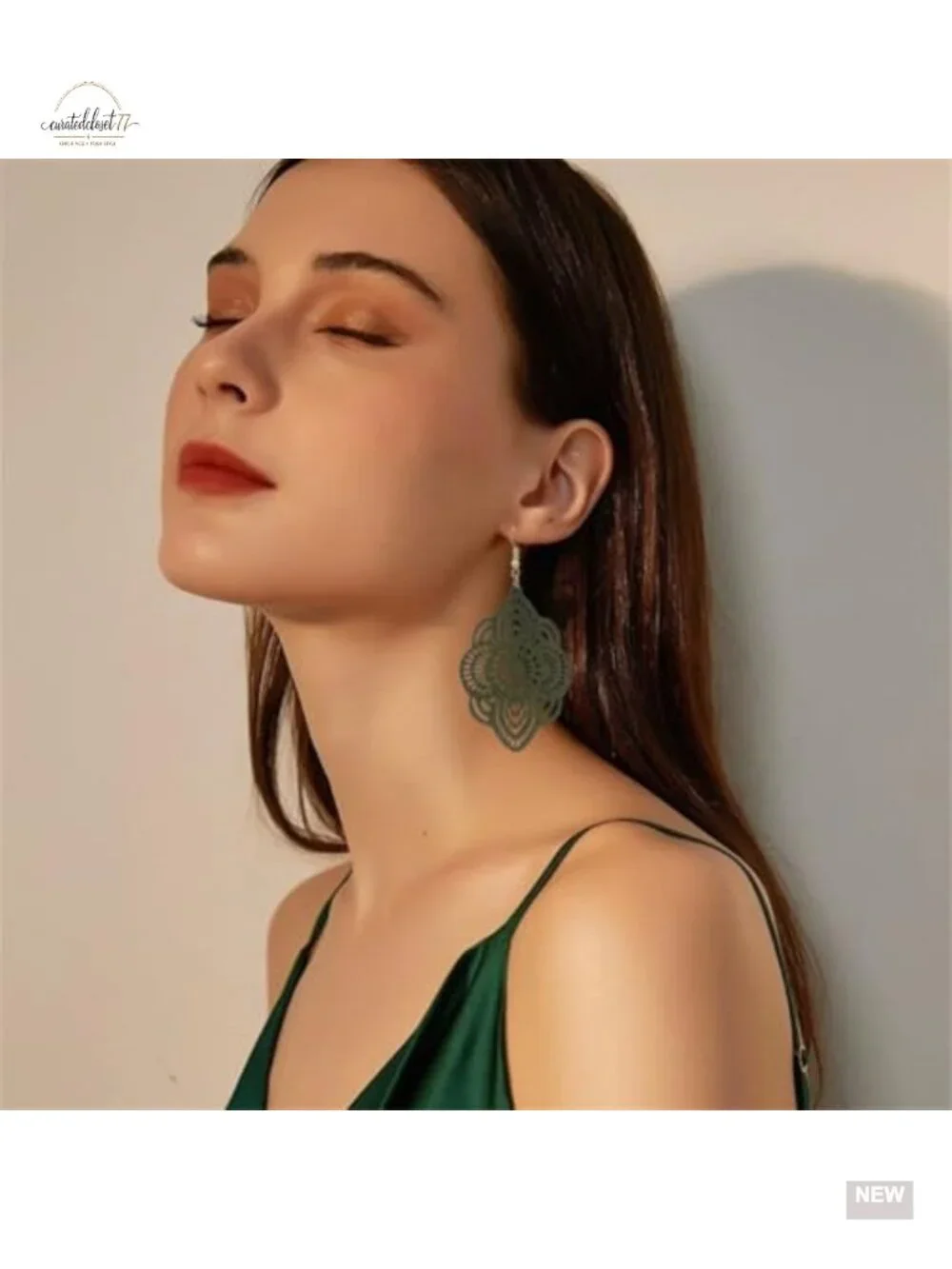 Natural Wood Geometric Dangle Drop Earrings Lightweight Hollow Bohemian Handmade